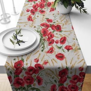 Ptextil - Текстилни продукти Тишлайфер "Червени макове", в размер 40/140 см.
