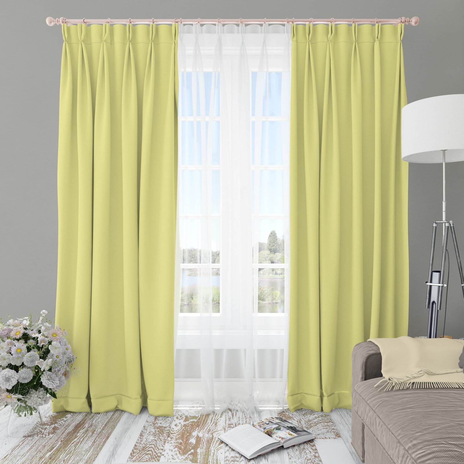 Ptextil - Готова завеса Блекаут 116, С перделък Готова завеса Блекаут 116, С перделък