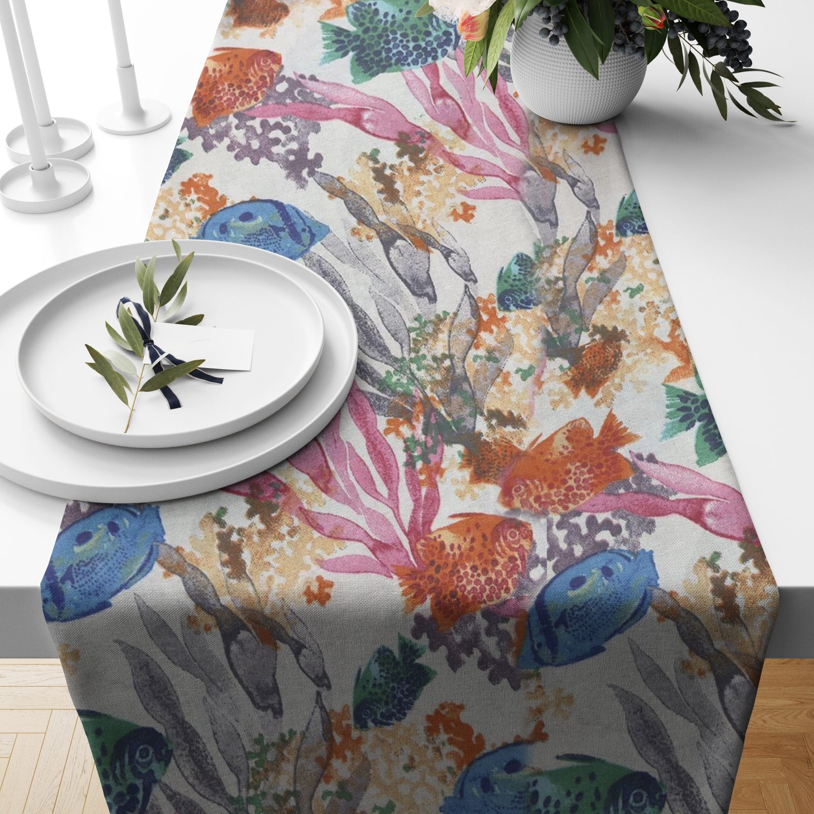 Ptextil - Тишлайфер "Морски корали" , в размер 40/140 см. Тишлайфер "Морски корали" , в размер 40/140 см.