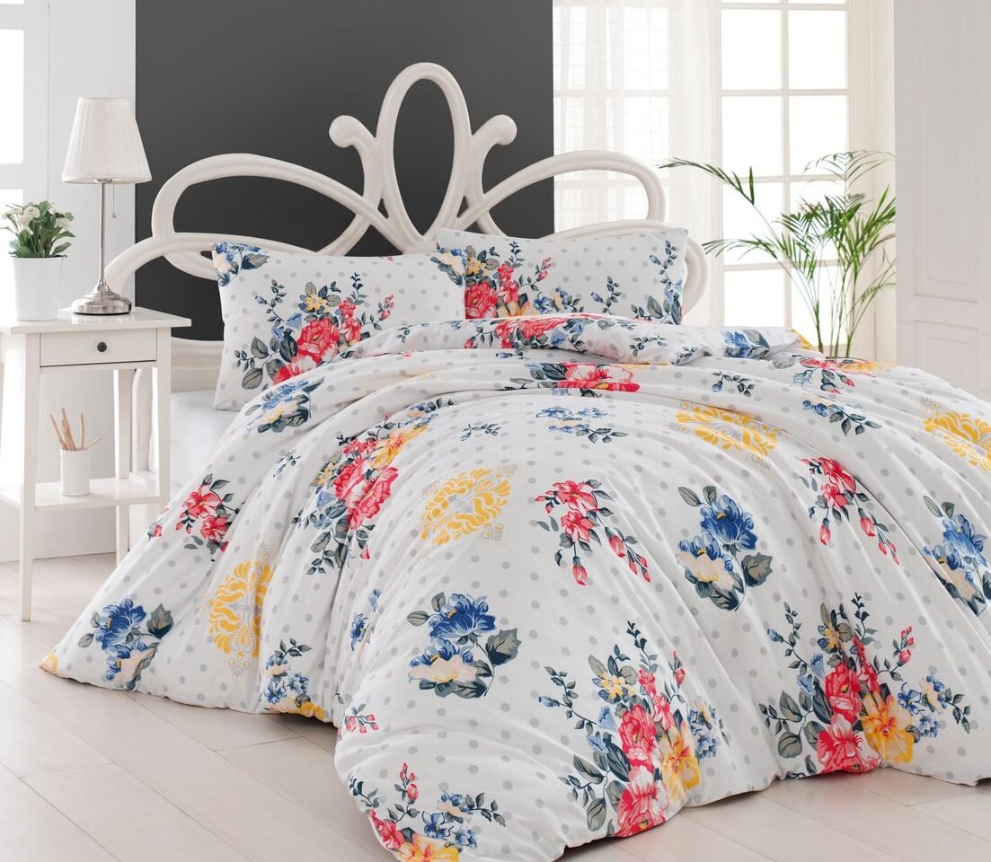 Ptextil - Спален комплект Цветя Ранфорс, 100% памук Спален комплект Ранфорс Цветя, 100% памук