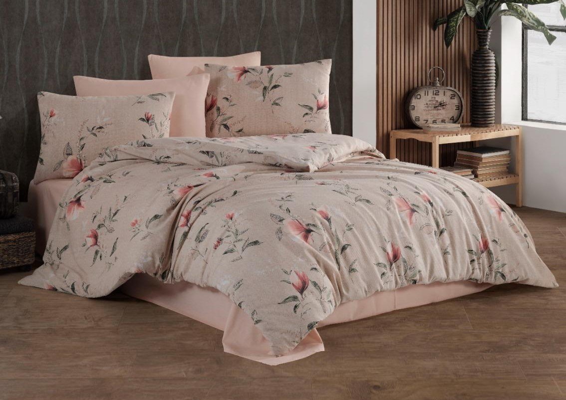 Ptextil - Спален комплект "Розови цветя" Ранфорс, 100% памук Спален комплект Ранфорс