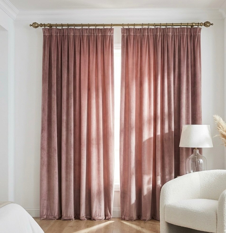 Ptextil - Плътна велурена завеса - Пепелно розово 003 Велурена завеса пепелно розово